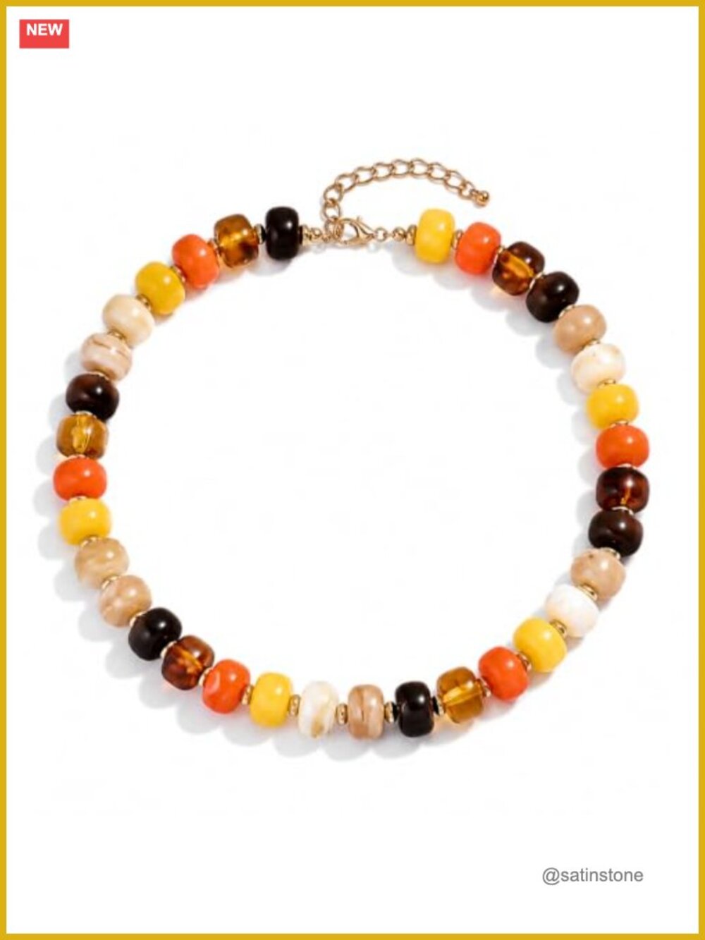 Chunky Resin Beaded Necklace for Women Statement Jewelry Gift